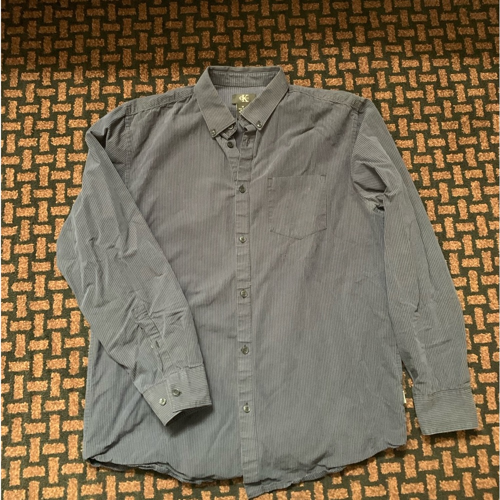 Calvin Klein men’s blue striped long sleeve size medium